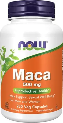 Zdjęcie produktu dla Maca 500 mg 250 kapsułek wegetariańskich Now Foods