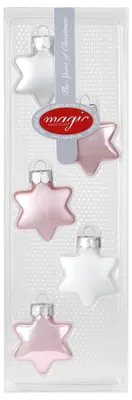 Produktbild von Christbaumschmuck Sterne 4cm Glas 5 Stück Noble Rose