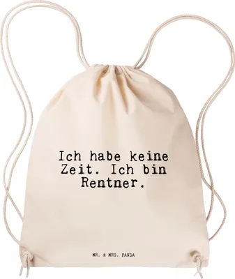 Produktbild von Mr. & Mrs. Panda gym rucksack Ich habe keine Zeit.... - Transparent - Geschenk, Pension, Spruch Sprüche Weisheiten Zitate Lustig Weisheit Worte, Stoffrucksack, Rente