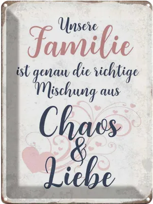 Produktbild von vianmo Blechschild 40x30 cm unsere Familie Spruch Zitat