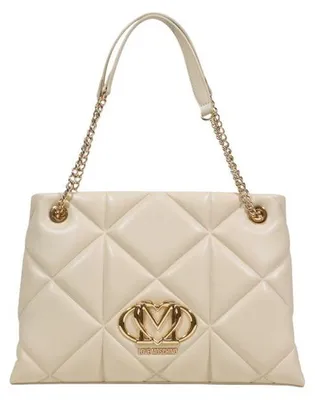 Produktbild von Love Moschino Shopper gesteppt beige Kettenhenkel gold