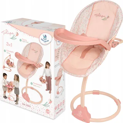 Zdjęcie produktu dla Krzesełko dla lalek 3w1 huśtawka i nosidło DeCuevas Toys 51574