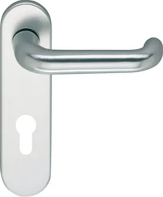 Produktbild von Eco D 110 Drückerlochteil (Türklinke) mit Kurzschild PZ 72, silber eloxiert