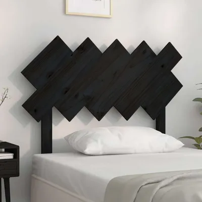 Zdjęcie produktu dla vidaXL Zagłówek czarny 104x3x80,5 cm lite drewno sosnowe - Zagłówek - Zagłówki - Zagłówek łóżka - Zagłówek drewniany