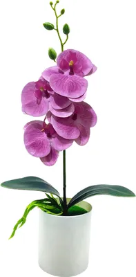 Produktbild von künstliche Pflanze ohne Wasser realistisch wetterresistente im Freien in der Innenstopf gefälschte Orchideenblume für Balkon-Lila
