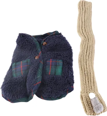 Image de Vêtements d'hiver pour chiens, Pour petites races de chiens, Avec écharpe, Bleu, Taille S