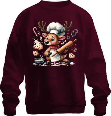 Obrázok produktu pre Vianočná mikina so sobom, bordová, 3XL