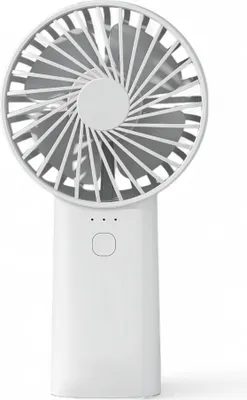 Obrázek produktu pro Mini ruční ventilátor 4000mAh baterie – tichý, přenosný, USB-C a LED světlo na cesty Čistě bílá