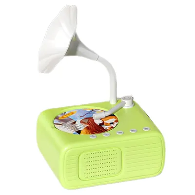 Produktbild von Interaktives Kinder Grammophon, Musikspielzeug für Kleinkinder, Wiederaufladbarer Plattenspieler mit 8 DIY-Schallplatten - JOMELODI Grün