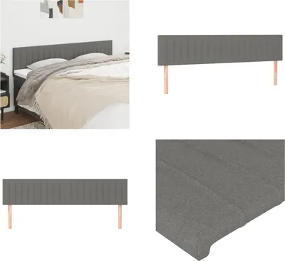 Produktbild von vidaXL Kopfteile 2 Stk. Dunkelgrau 100x5x78/88 cm Stoff - Kopfteil - Kopfteile - Bett-Kopfteil - Bettkopfteil