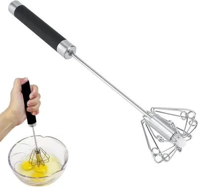 Obrázek produktu pro Ruční šlehač a poloautomatický šlehač vajec, nerezová ocel, rotační, míchací