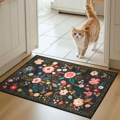 Obrázek produktu pro Podložka pod koberec, velmi tenká, rozměry 66 x 100 cm, černá, pro použití v interiéru