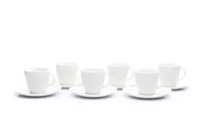 Obrázok produktu pre Thun 1794 Loos, šálky a podšálky, 220 ml, biela, porcelán Thun, 6 ks