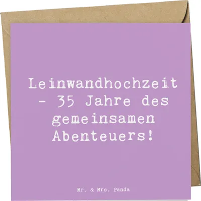 Produktbild von Mr. & Mrs. Panda Grußkarte Spruch 35. Hochzeitstag Leinwandhochzeit - Lavendeltraum - Geschenk, Ehe, Geschenke, Klappkarte, Heirat, Glückwunschkarte, gemeinsame Reise