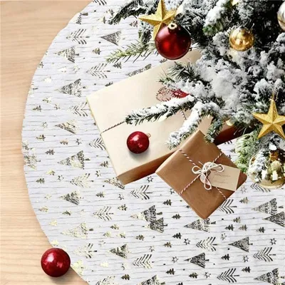 Weihnachtsbaumdecke, 122 cm, rund, gold, mit Glitzereffekt