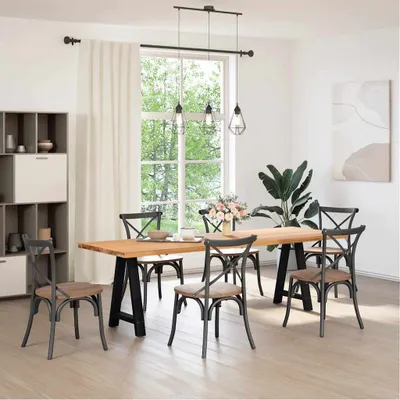 Immagine prodotto di Gambe per tavolo da pranzo a forma di A 2 pz nere 60x(72-73) cm in acciaio