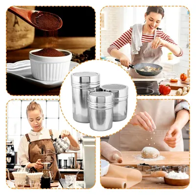 Produktbild von Puderzuckerstreuer aus Edelstahl, Küchenzubehör für Tee, Kuchen, Brot, Gebäck, Pfannkuchen und Kaffee