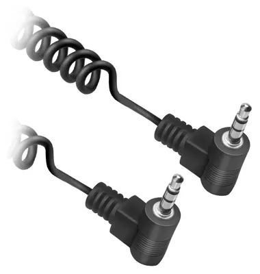 Produktbild von EKON Audio-Spiralkabel mit 90° abgewinkelten Klinkensteckern, 0,75 m