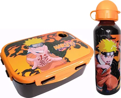 Produktbild von Naruto Set Brotdose & Alu -Trinkflasche - Lunchset Vesperdose & Flasche BPA Frei