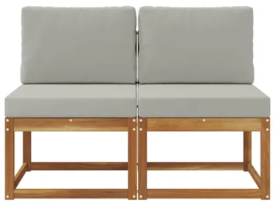 Produktbild von "Rabatt 2026"2 Stück Outdoor Mittelsofa Massivholz Akazie Natur - Gartensofas GermanyMöbel53751