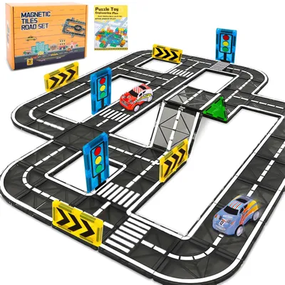 Immagine prodotto di Set di costruzioni magnetiche, 81 pezzi, per bambini, dai 3 agli 8 anni