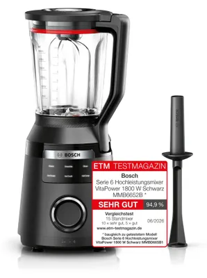 Productafbeelding van Bosch Serie 6 MMB6652B Mixer, 2 liter, tafelmixer, 1800W, zwart