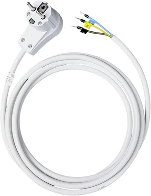 Produktbild von Anschlusskabel 3m Weiß mit E/F-Stecker & Schalter