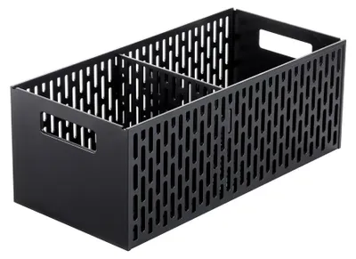 Produktbild von Yamazaki gemüseboxen verstellbare trennwand - Schwarz - Sortierboxen | Stapelbar