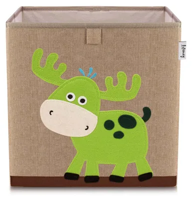 Produktbild von Lifeney Kinder Aufbewahrungsbox I praktische Aufbewahrungsbox für jedes Kinderzimmer I Kinder Spielkiste I Niedliche Spielzeugbox I Korb zur Aufbewahrung von Kinder Spielsachen (Hirsch dunkel)