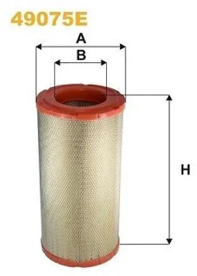 Obrázek produktu pro Vzduchový filtr WIX FILTERS 49075E – filtrační vložka