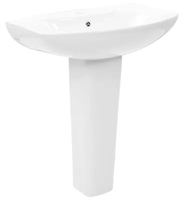 Obrázek produktu pro vidaXL Volně stojící umyvadlo s keramickým sloupem bílé 650x520x200 mm