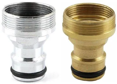 Zdjęcie produktu dla Uniwersalny adapter do węża armatury, 2-częściowy, złoty/srebrny