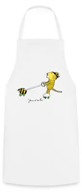 Produktbild von Spreadshirt Janosch Tiger auf Rollschuhen Kochschürze, One size, Weiß