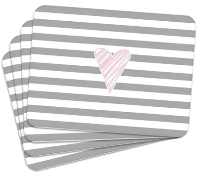 Produktbild von MG Design Set aus 4 Kork-Platzsets - Heart 3 - 30 x 40 cm - hitzebeständig & abwischbar, mit Korkrückseite