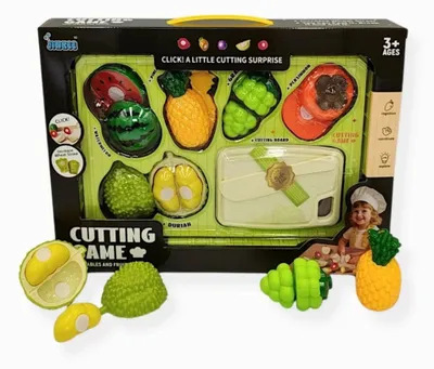Productafbeelding van Groente- en fruitset om te snijden met snijplank, 7-delig - Jinkee 3+