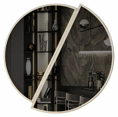 Produktbild von Elegantes Set aus Kommode und Standspiegel mit goldenen Akzenten