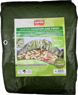 Produktbild von Jufol Abdeckplane Profi 8 x 10 m = 80 m² - 110g/m² silber-grün