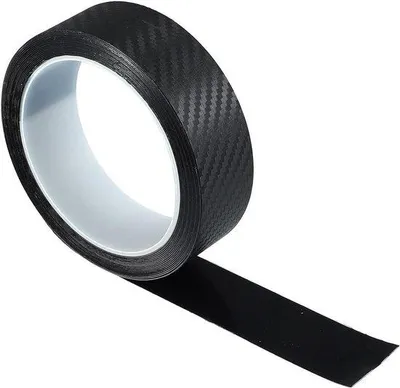 Image de Bandes décoratives autocollantes de 5 m, 20 mm, aspect carbone noir, pour voiture