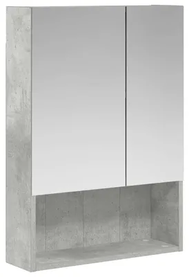 Image de Armoire Miroir de Salle de Bain Gris béton 50 x 14,5 x 70 cm