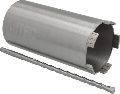 Produktbild von Diamantbohrkrone Ø 92 mm Nutzlänge 180 mm mit Zentrierbohrer 240 mm Segmenthöhe 10 mm Diamant Bohrkrone Trockenbohrkrone Kernbohrer Betonbohrkrone Kernbohrkrone BTEC