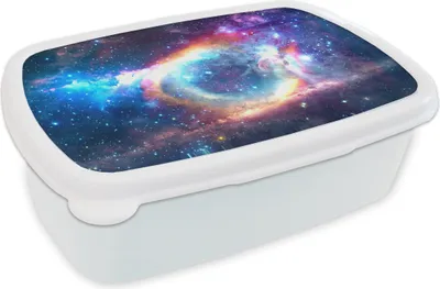 Produktbild von KitchenYeah® Lunchbox Brotzeit Brotdose 17x11 cm Weltraum - Regenbogen - Sterne Kinder Brotzeitdose - Lunch Box - Kinder - Sandwich-Box - Schulbox - Lunch Boxen