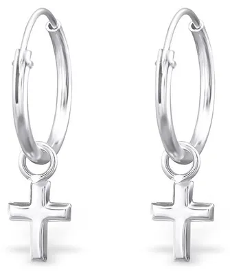 Produktbild von Kreuz Creolen Ohrringe Silber 925