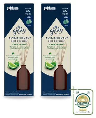 Imagen del producto de 2 unidades de difusor de aroma Glade Calm Mind, con varillas aromáticas, 80 ml, pack ahorro