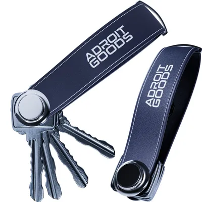Zdjęcie produktu dla AdroitGoods Organizer na klucze - organizer na klucze - brelok na klucze - etui na 2 do 7 kluczy - skóra - niebieski