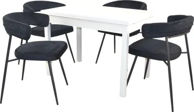 Produktbild von Essgruppe, Tischgruppe 5-teilig Schwarz/Weiß