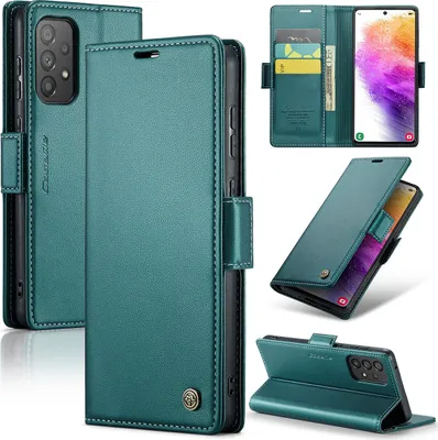 Produktbild von Galaxy A73 5G Hülle, Leder Brieftasche Kartenfach Schutzhülle mit Standfunktion für Samsung Galaxy A73 5G Grün
