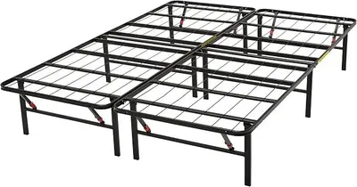 Productafbeelding van Silecomplaza, inklapbaar platformbed, geen gereedschap nodig voor de montage, opbergruimte onder het bed, zwart, 140 x 200 x 35,5 cm