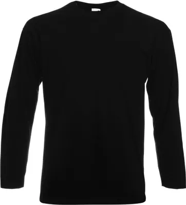 Produktbild von Fruit of the Loom 61-038-0 | Valueweight Long Sleeve Herren T-Shirt - Farbe: Black - Größe: M