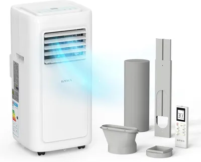 Image de Climatiseur portable FCH 8000 BTU, déshumidificateur, ventilateur, mode veille avec 2 vitesses – télécommande et affichage numérique
