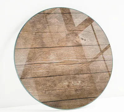 Produktbild von Bedruckte Glas Tischplatte Fi 50 cm – Glasplatte mit Motiv – Esstischplatte bedruckt – Sicherheitsglas mit Druck – Tischplatte Ersatz – pflegeleicht – modern – dekorativ – Motivglas – Glastisch modern – Glasplatte Kunst – Glastischplatte Nachbildung –  Natürliche Holzmaserung